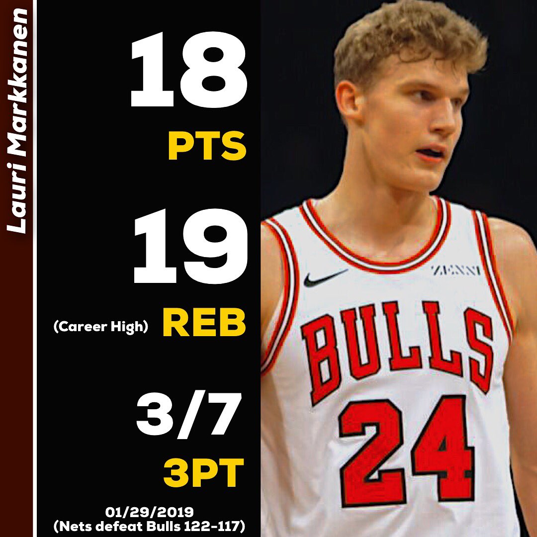 chibullsworld's tweet photo. Lauri put up 18 points and 19 boards tonight vs Nets🔥 #snowmamba https://t.co/13TcTDjACk