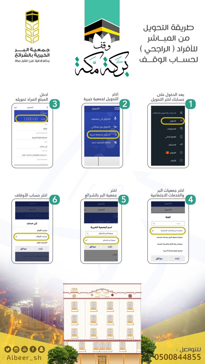 albeer_sh's tweet photo. ⭕️
أبدأ يومك بصدقة جارية ومساهمة خير بــــ #وقف_بركة_مكة  
👇🏻
سهم الفرد ١٠٠ ريال
سهم الإحسان ٢٠٠ ريال
سهم الوالدين ٣٠٠ ريال https://t.co/OXvcWyMQkd