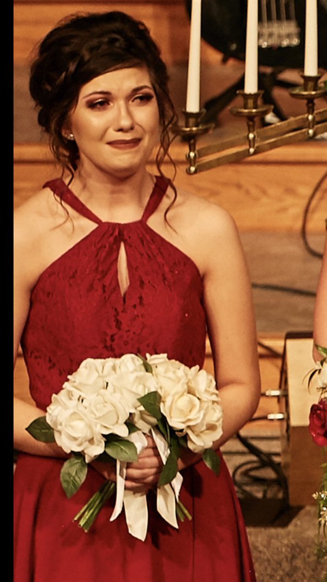 jaclynbowerman's tweet photo. i got my wedding pictures back today and @emilyerin97 is crying in the back of all of them .. 
you’re all welcome. https://t.co/VxuBBziwWQ