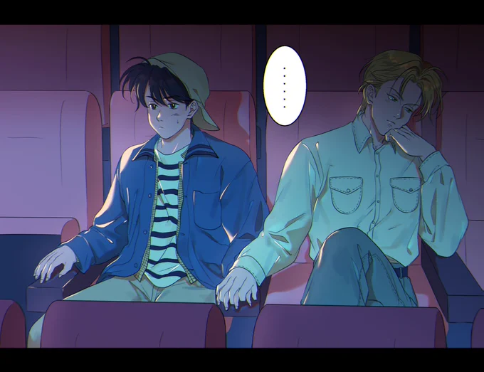 They are seeing a film~✨

ドキドキ?
#BANANAFISH 
#バナナフィッシュ 