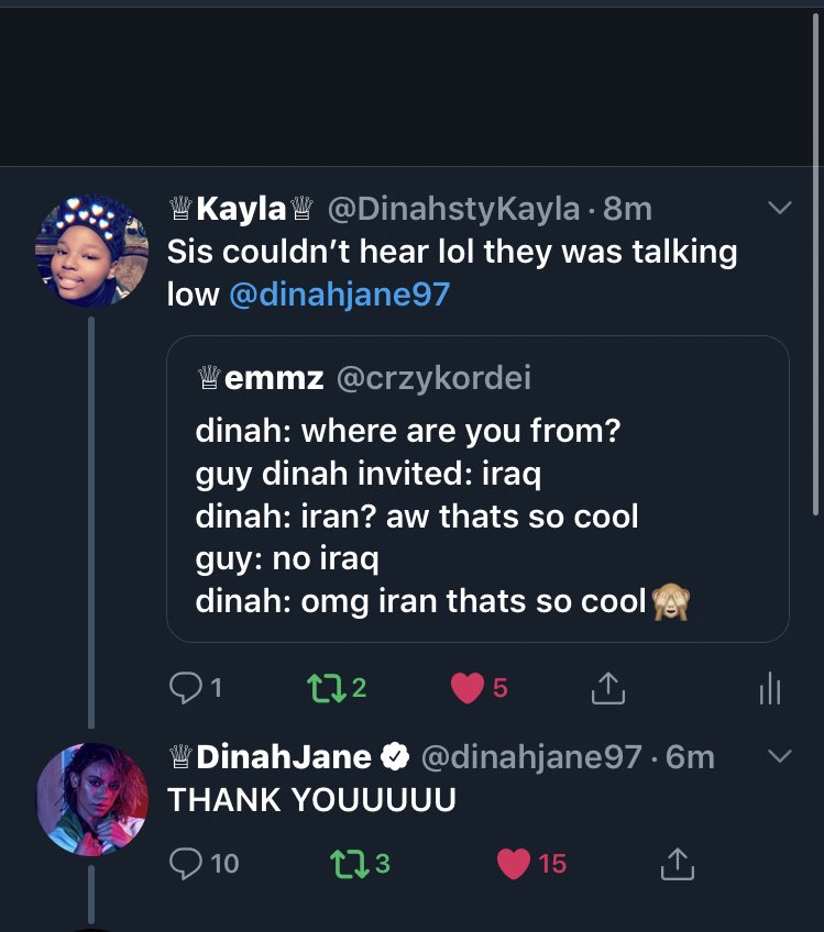 DinahstyKayla's tweet photo. Sis you made my night tonight I love you so much ❤️💜💯but fr dm me I need your advice @dinahjane97 https://t.co/KREMJgU2cP