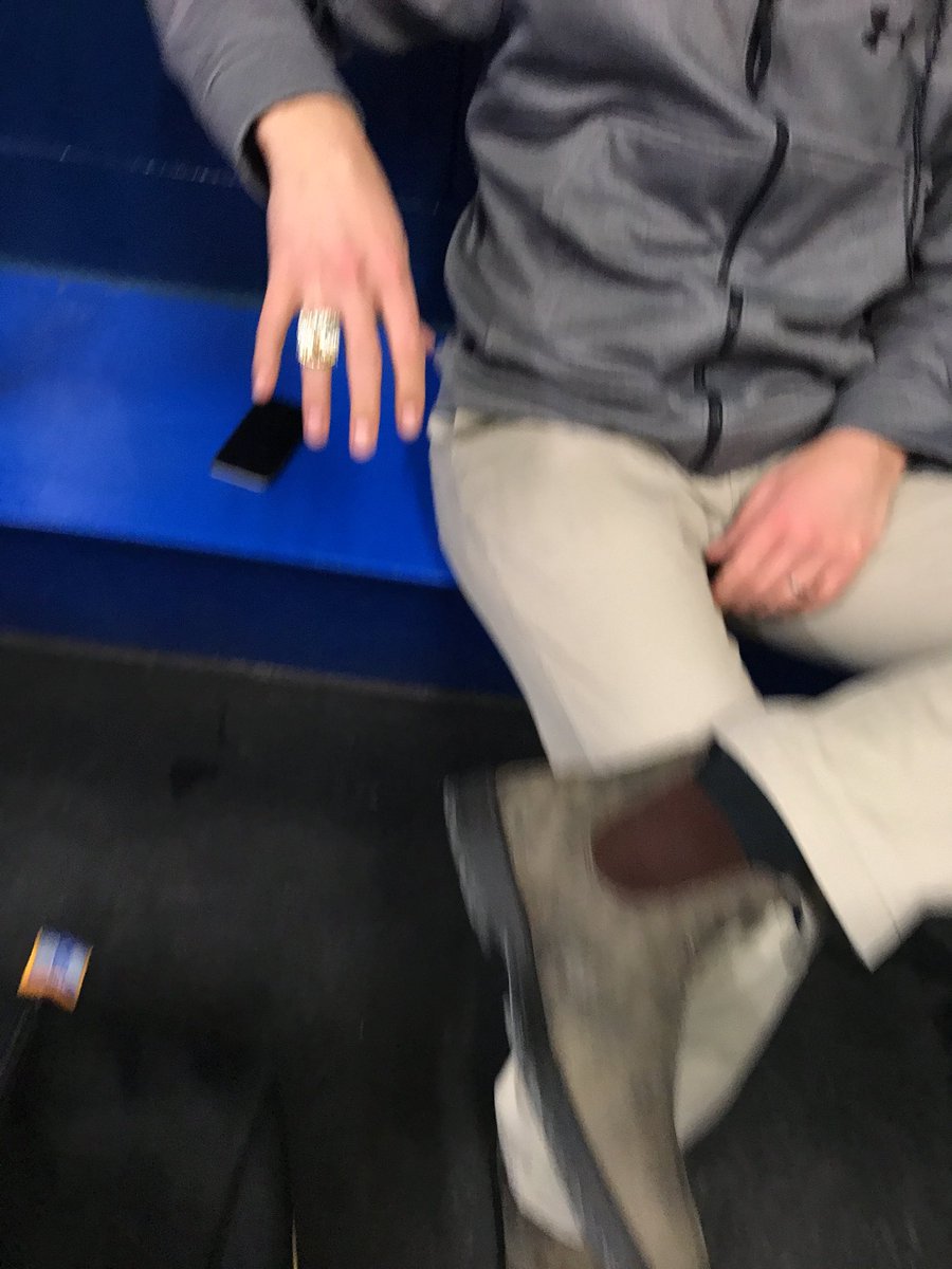 HPLBeavers's tweet photo. Huge #OT win for the @HPLBeavers! Bringing out the #ringer Stu to seal the game. @slydog85 with the #Ring and the #HardHat! #BeaverHeart https://t.co/aBj8grnsee