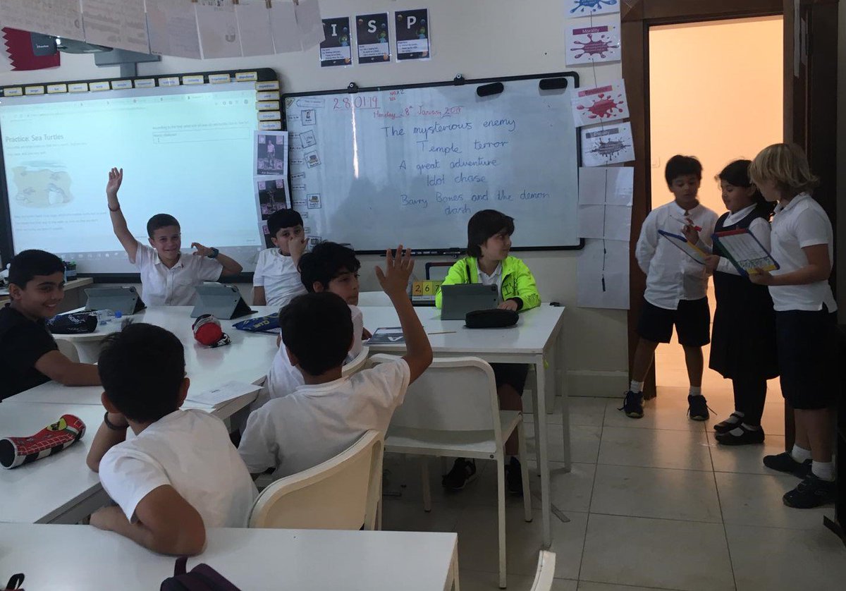 AWISDoha's tweet photo. Y3 AK gathering data from students around school. I wonder how they will present their findings..... #AWISLearningCommunity #activemaths #datahandling https://t.co/Dwncfe6FEX
