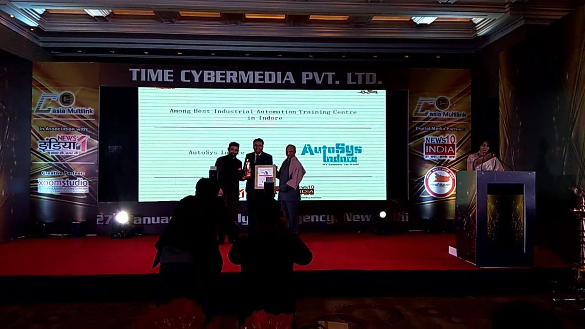 autosysindore's tweet image. AutoSys Indore has received International Education Award at Hyatt Regency , New Delhi for The Best Training Center for Industrial Automation.