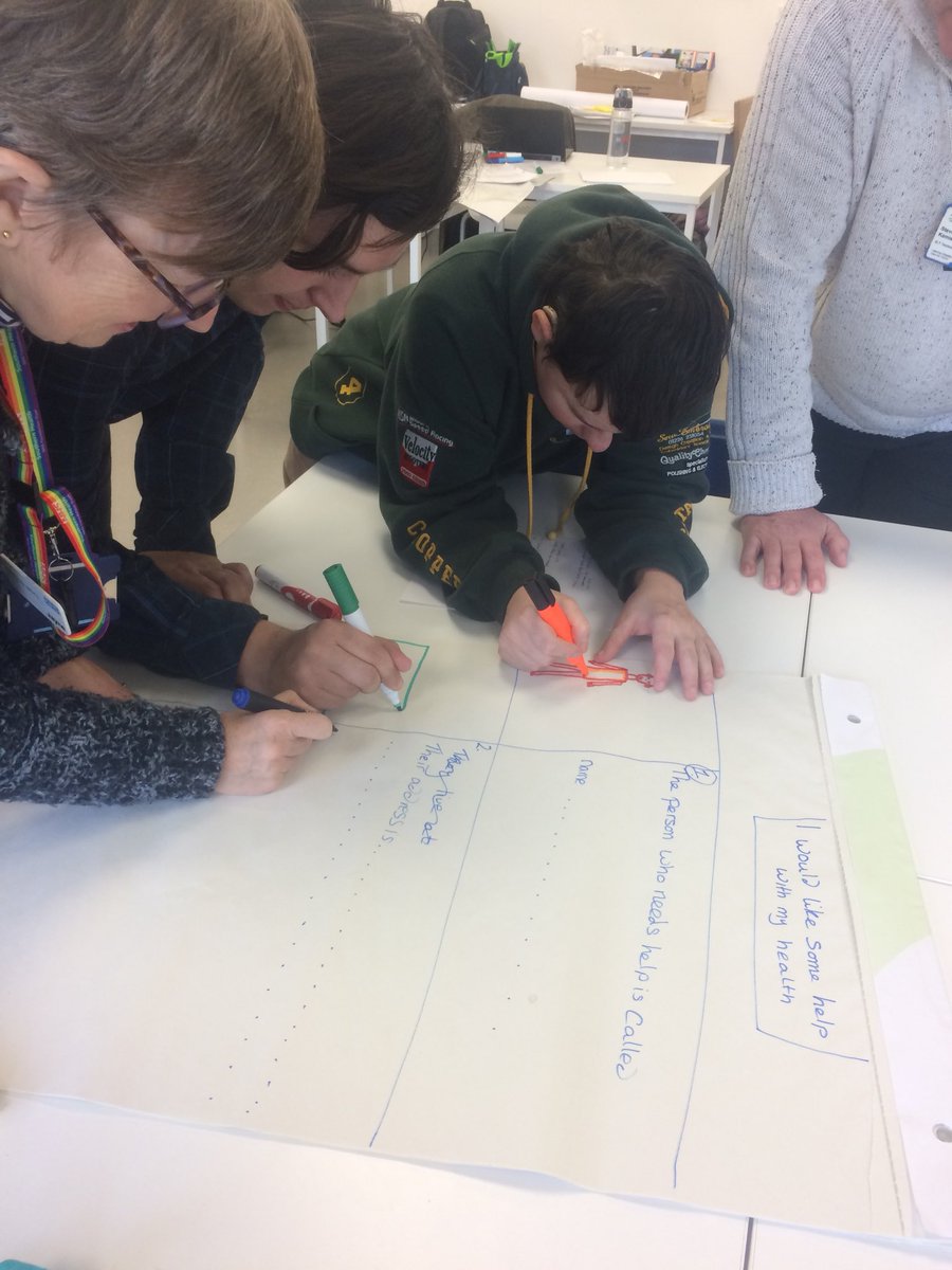 HIOW_ICS's tweet photo. George and Silas are directing discussion around βI would like help with my health.β #hantslearningdisabilities https://t.co/6Boxy7MVrE