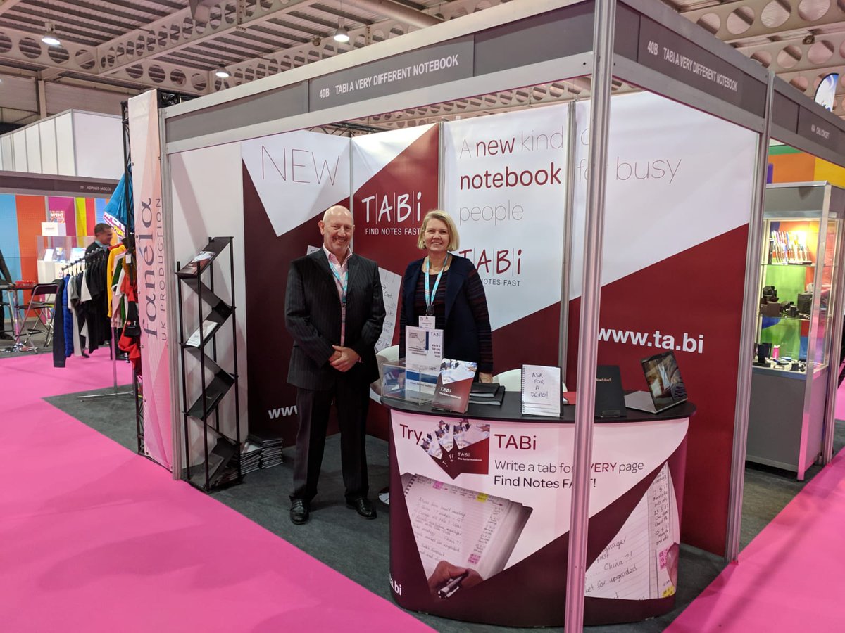 TABiFindNotes's tweet image. All set up and ready for day 1 of #MerchWorld - come and say hello and see @TABiFindNotes in action on stand 40B #timetotabi #DiscovertheTabitHabit #promogifts #MerchandiseWorld2019