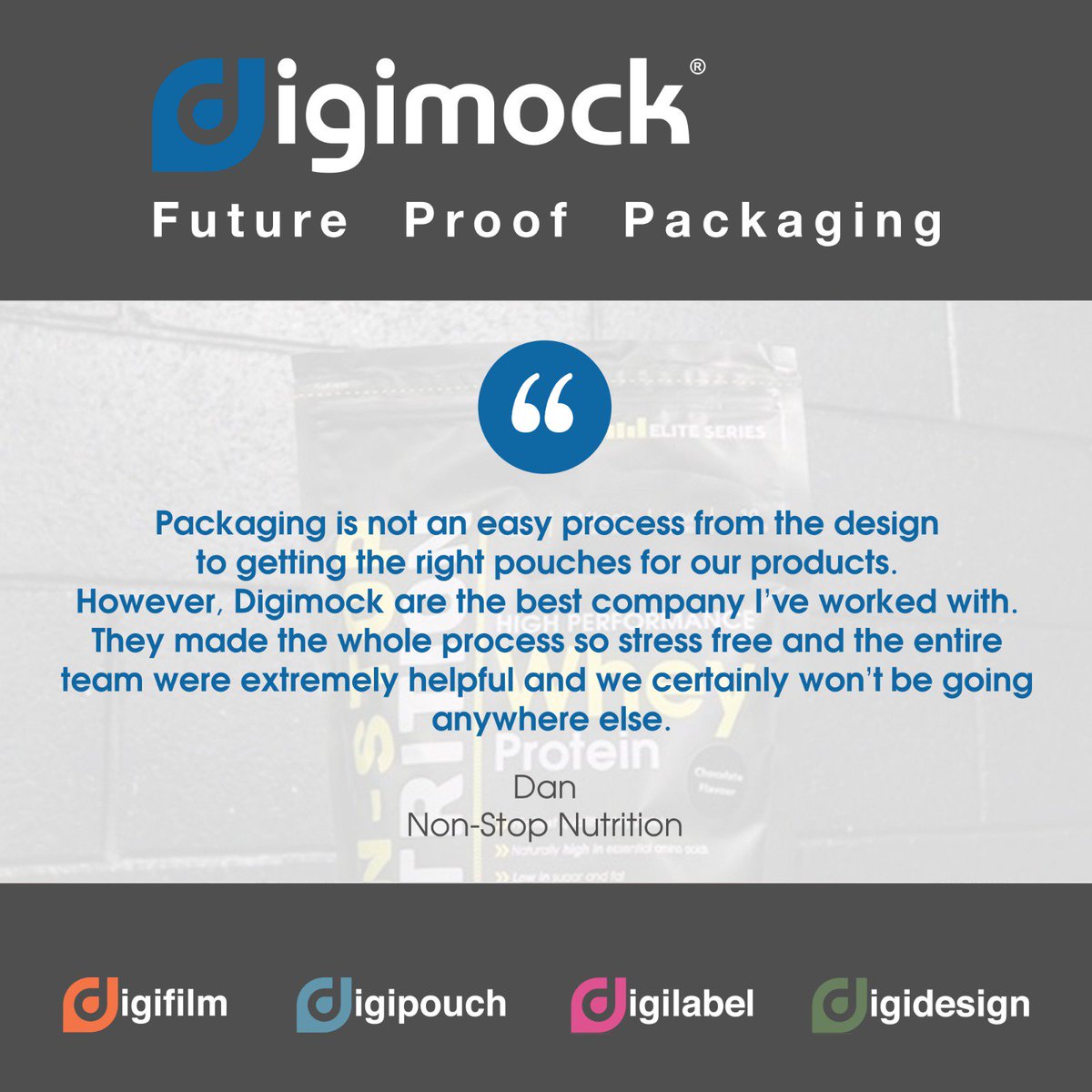 digimockprint's tweet photo. We love receiving feedback from our customers. Thank you #NonStopNutrition for your kind words. We look forward to working with you again in the future

#DigiMock #FlexiblePackaging #MockUp #Branding #Prototype #Production #Bespoke #Design #5Steps #FutureProof https://t.co/4PcLiJHLPR