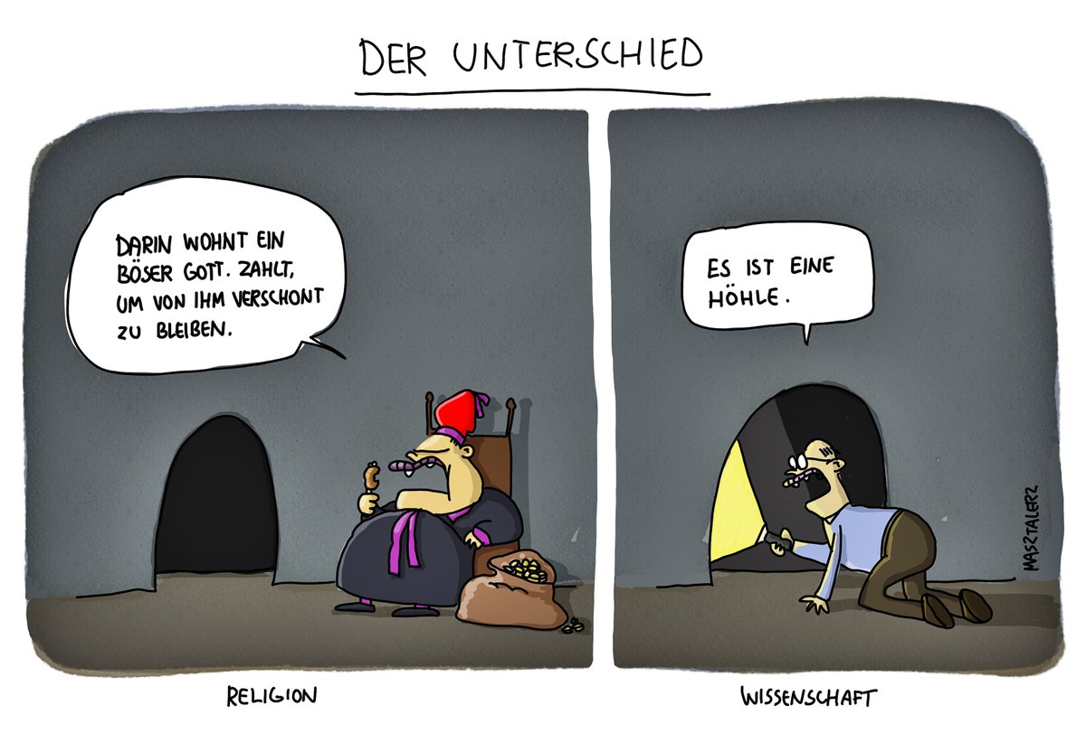 littlewisehen's tweet image. Piero Masztalerz über den Unterschied zwischen Religion und Wissenschaft: