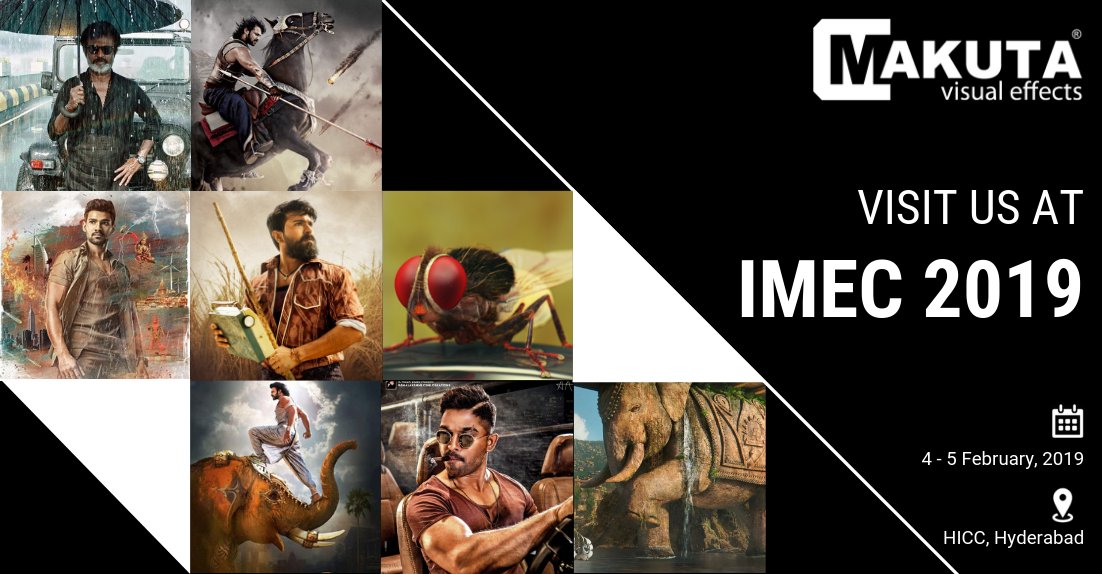 makutavfx's tweet photo. It’s time for another #tradeshow! Visit us at IMEC 2019 @TheMEAI and take a sneak peek at the multitude of VFX techniques that were used to create some epic stuff. 
*Booth details will be shared shortly* 
#MakutaVFX #VFX #CGI #IMEC2019 #Hyderabad https://t.co/S1vzMWj9WQ