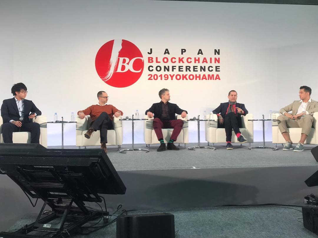PumaPay's tweet photo. Happening now at the #japanblockchainconference in Yokohama. CEO Yoav Dror joins the society and #blockchain discussion panel with Dima Zaitsev (https://t.co/YixD7eEDWs), Alex Medana (FinFabrik), Quincy Dageret (Boostchain) and Kenshiro Nakagawa (PicUapp) #PumaPay #cryptocurrency https://t.co/oJymcAhNzb
