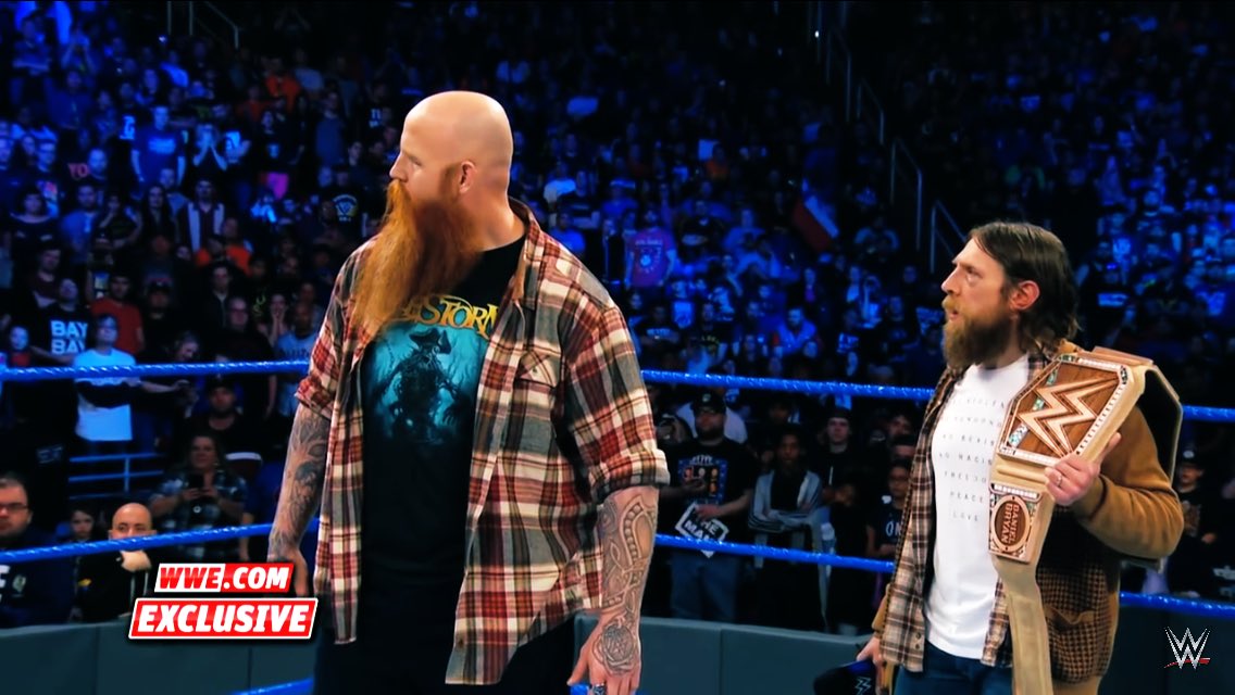panicvideo's tweet image. Do my eyes deceive me? Or did @ERICKROWAN wear an @alestormband shirt on #SDLive ?