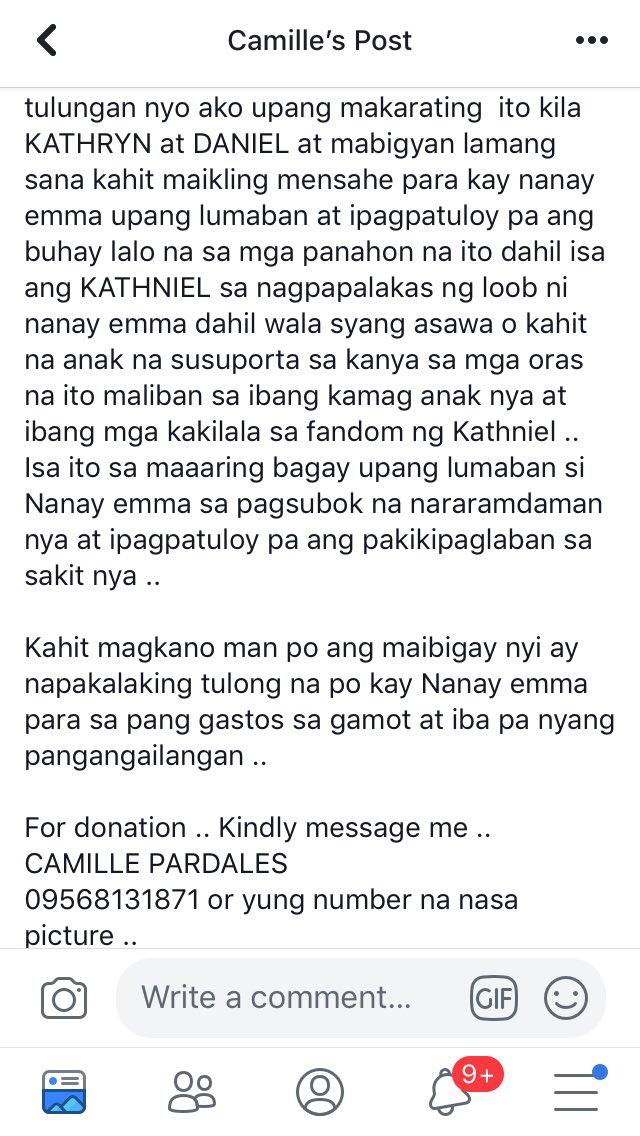 KNPPU_Bicol's tweet photo. KAMI PO AY NANGHIHINGI NG TULONG. 

GUYS PLEASE RETWEET NIYO PO MALAKING TULONG PO. PRAYERS WILL ALSO DO.

NANAY EMMA TAMAYO, A FAN OF @imdanielpadilla AND @bernardokath IS SUFFERING FROM STAGE 4 COLON CANCER ☹️

@min_bernardo @Estrada21Karla @anamarielizalim @immharvic https://t.co/b5S8HQALfR