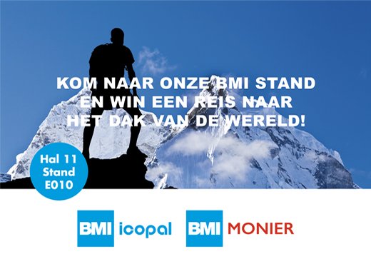 IcopalNL's tweet photo. Vergeet niet onze stand te bezoeken op de @BouwBeurs19! Bij BMI (Icopal + Monier) maakt u kans op een reis naar het #Dak van de Wereld. Ook zijn er andere prijzen te winnen. Wees welkom en ga deze uitdaging aan! Meer info zie https://t.co/h9UO1c8aSr https://t.co/Al4JPCvIzr