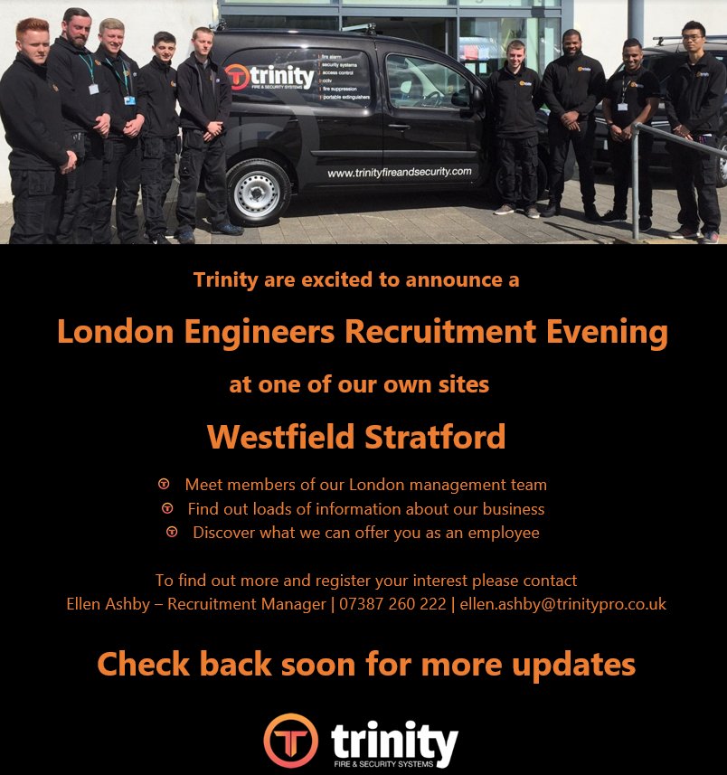 Trinity_FireSec's tweet image. Already have names confirmed for our big Recruitment Drive in a few weeks time, don&apos;t miss out! Finalising details throughout the course of the week so make sure you get in touch with @SecurityFireRec for the date/time. #EngineeringJobs #FireandSecurity #RecruitmentDrive