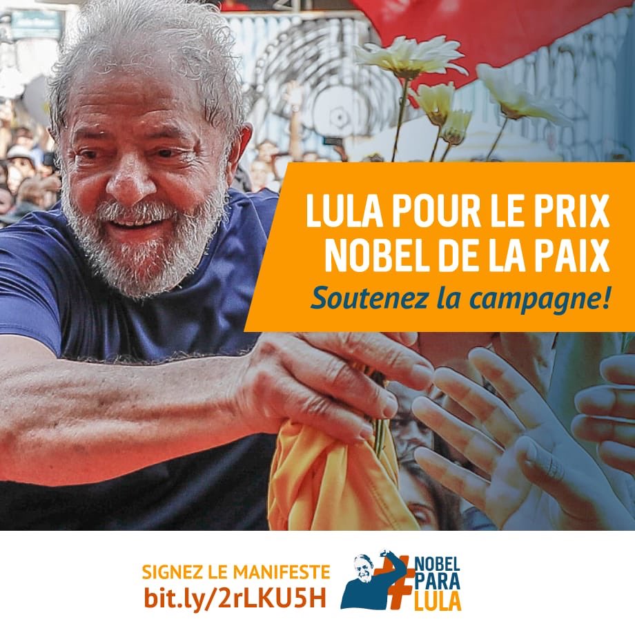 dilmabr's tweet photo. Lula pour le Prix Nobel de la Paix! 

#NobelparaLula https://t.co/K3sGxxDzms