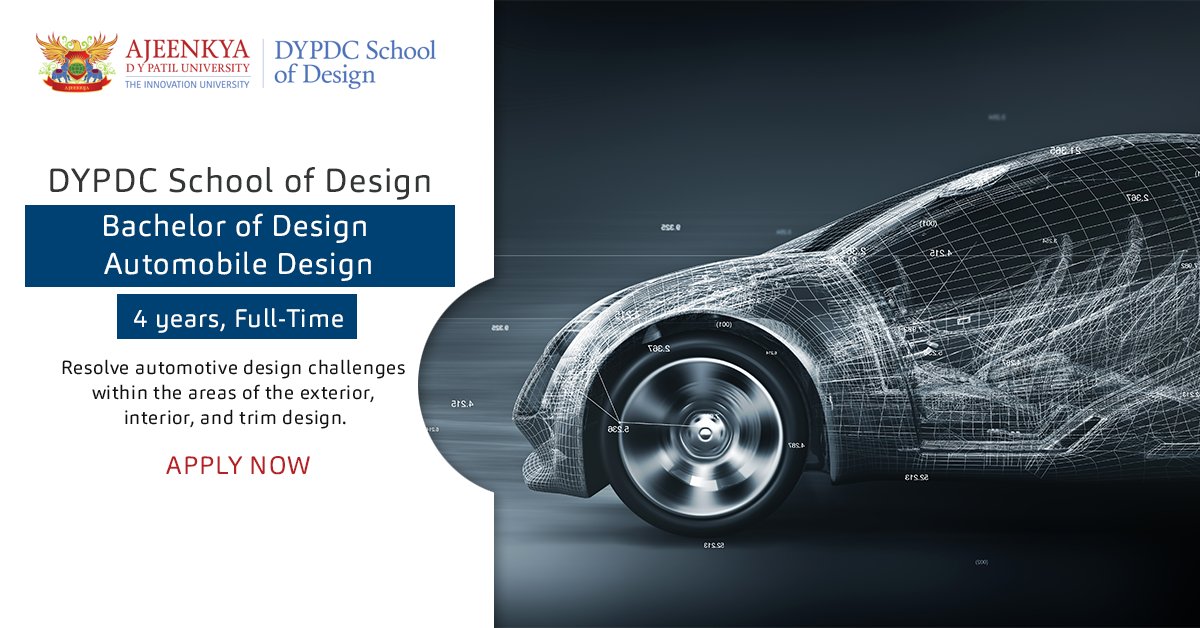 adypuniversity's tweet image. With a substantial record of producing skilled designers for all branches of the automotive industry, #DYPYDC #SchoolofDesign&apos;s #AutomobileDesign course is a great choice if you want to work in this cutting-edge sector. Apply now! #CoolestUniversity #ADYPU