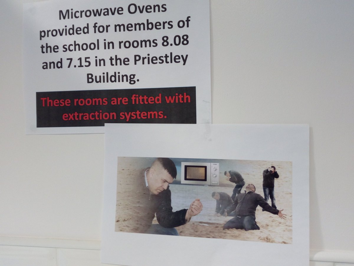 elena_maters's tweet photo. I rather enjoy the sense of humour @SEELeeds. This made my morning. #RIPmicrowave https://t.co/NbKakFsA5Z