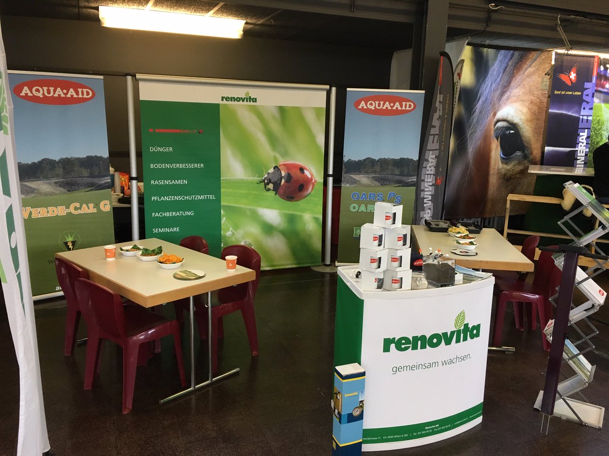 AquaAidEU's tweet photo. Ready for the Swiss Greenkeeping 2019! @Renovita5 @Solutions4Turf @sgreenups #PBS150 #VerdeCalG #OARS https://t.co/9huDj5MyOg