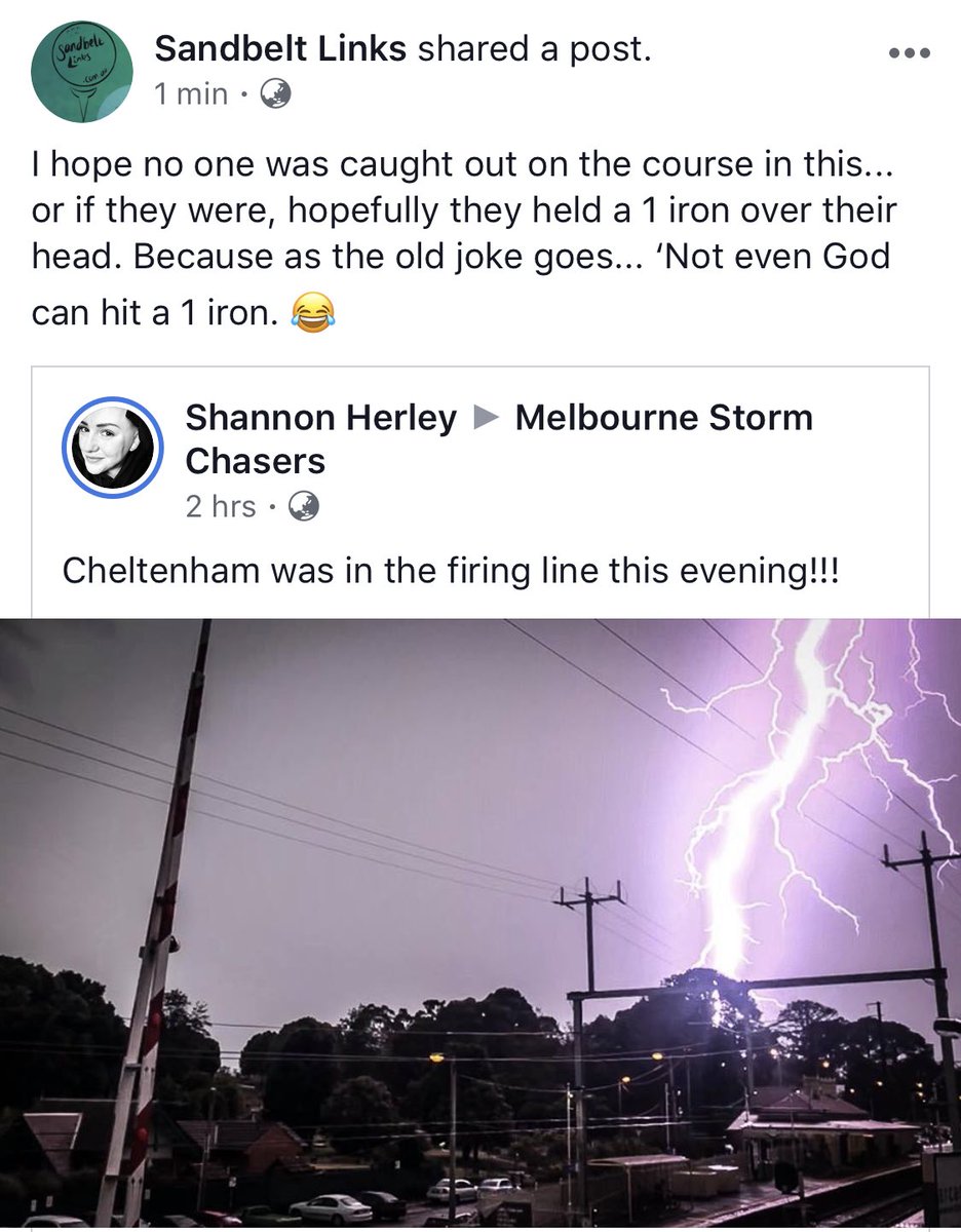 Some cringeworth comedy over on our Facebook page 🤣 🤭 
 Facebook.com/Sandbeltlinks

#badjokes #golfjokes #comedygold #golf #storm #greatphoto #stormchasers #melbourneweather