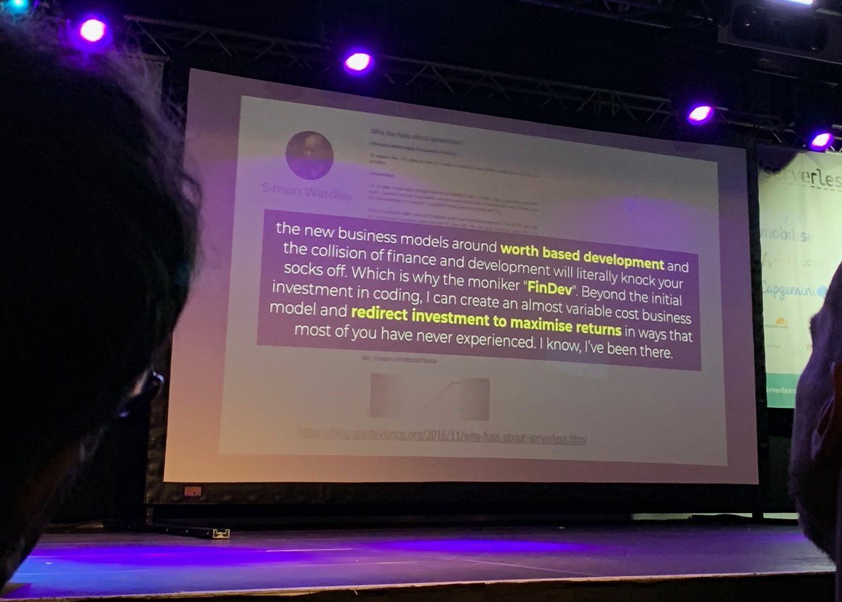 slszone's tweet photo. #simonwardley bossing why #Serverless is worth more than the effort required to get started. Same as all #innovation; you’ve got to understand your investing for the future #serverlessCWL @theburningmonk https://t.co/ncsr10yyq8