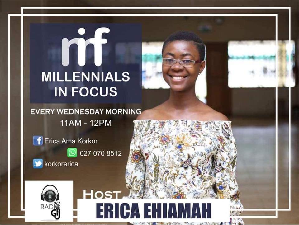 LetGirlsDecide's tweet photo. What does leadership &amp; Mentorship mean to Young People? Don't miss another edition of Millennials in Focus on Radio GIJ 97.7MHz

You can follow Erica Ama Korkor on Fb for a live stream
@cmghana @YAMghana @YagGhana @esinamamuzu @edithasamani @naadjeleysparks @ibnbinta @londonna99 https://t.co/61jXQLGsw1