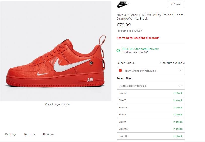 air force 1 student discount