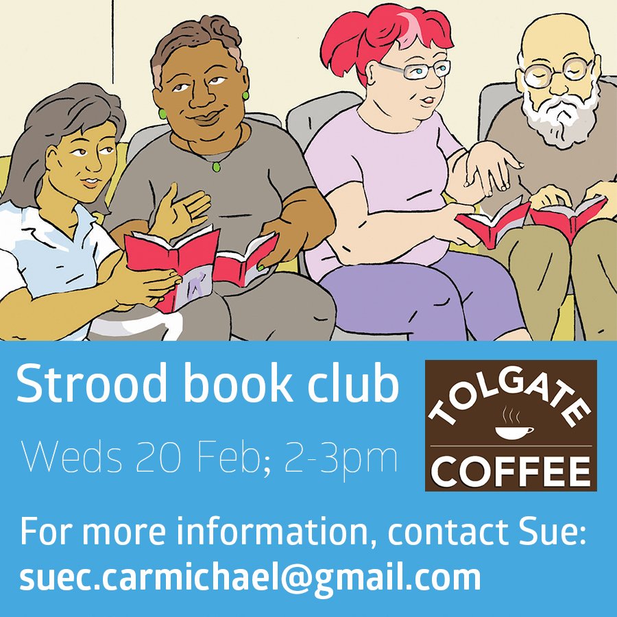 Our newest book club in Strood is looking for new volunteers and members. The club will be meeting at <a href="/Tolgatecoffee/">Tolgate</a> on Weds 20 February from 2-3pm and they'd love to welcome you ! 👋📚☕️😊