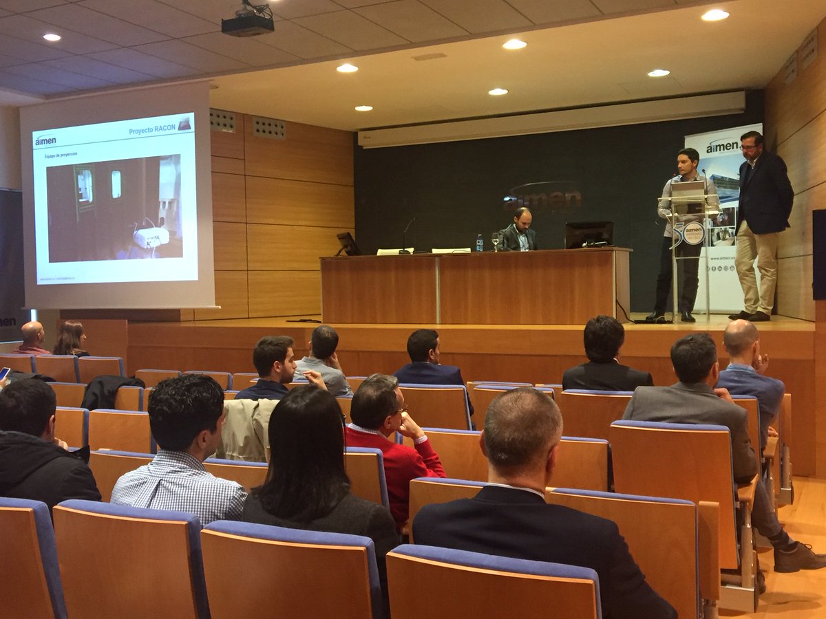 aimenct's tweet photo. Diego Santonja de #MIND y nuestro compañero Diego Pérez exponen ahora los resultados alcanzados en #RACON " Herramienta integral móvil basada en #RealidadAumentada para tareas de habilitación en el #naval" #CONECTAPEME2016 https://t.co/WWCUI1VtRr