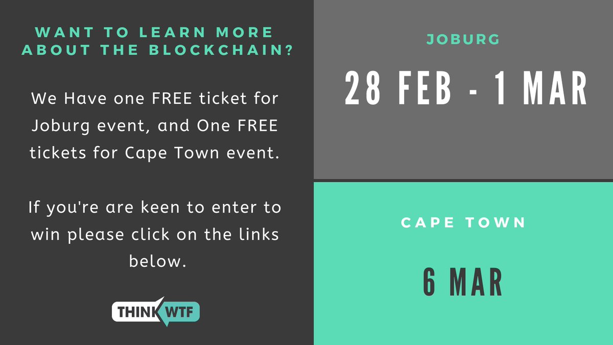 michael_cowen's tweet photo. Want to win a free ticket to Blockchain Africa Conference 2019?
CT: https://t.co/pS5eXrpALW
JHB: https://t.co/aRgOjLuDAV
@BlockchainAcad #BAC19 #blockchain #bitcoin #ethereum #trust #eventing #thinkwtf #2019trends #innovation #technology #digitalmarketing #marketing @Think_WTF https://t.co/RqlxXPz1FX