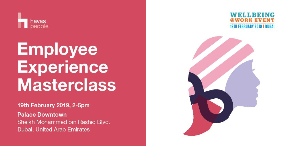 HavasPeople's tweet image. There’s only one week to go until our #EmployeeExperience Masterclass, at the #Dubai @WellbeingEvent. Register quoting HAVAS30 to get 30% off your ticket price, and discover how to keep your talent engaged and motivated: goo.gl/hjX9Rv