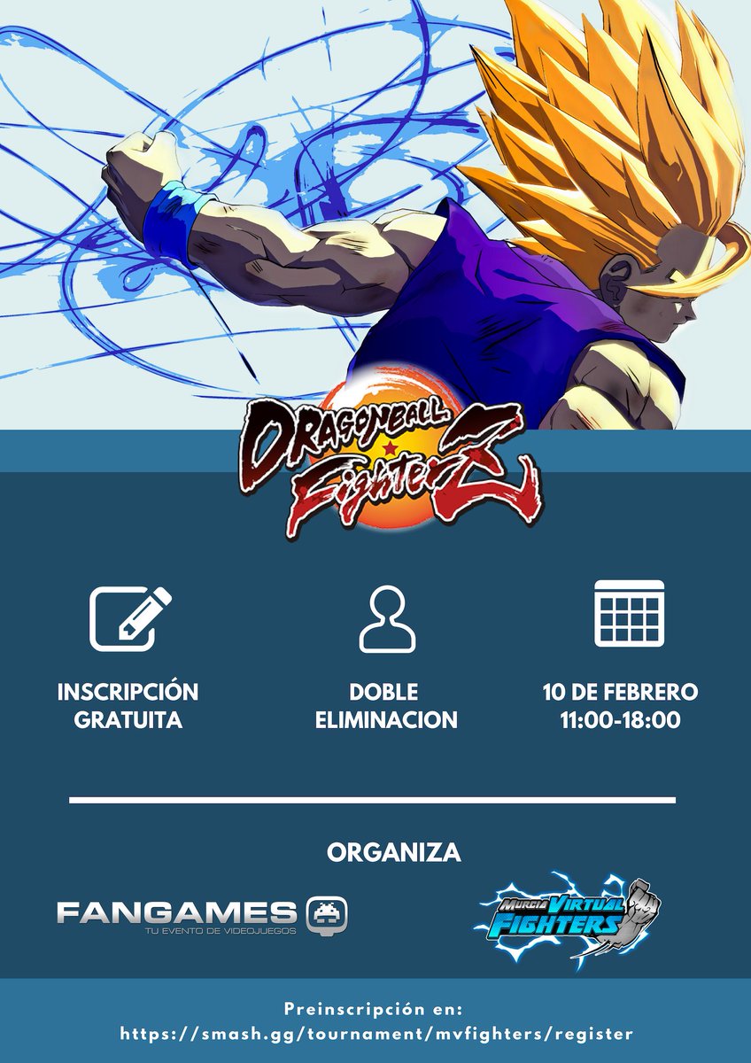 VFighters_ES's tweet image. Torneo de Dragon Ball Fighter Z en el local de @MVFighters ven y demuestra quién es el mejor guerrero Z, con la colaboración de @Fangames 🥊

📄Inscripciones: smash.gg/tournament/mvf…