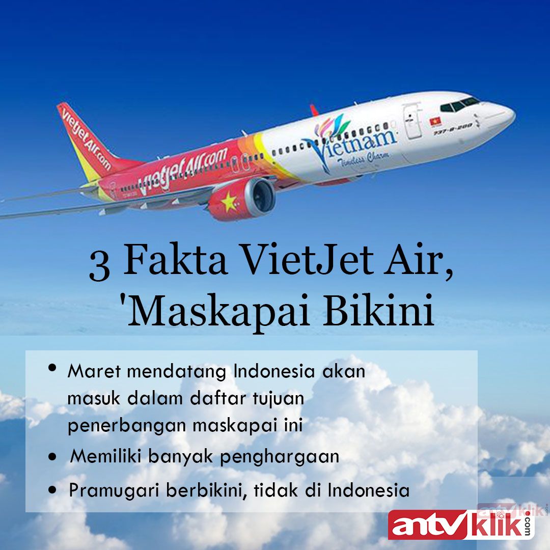 Tau dong maskapai tujuan Indonesia yang kemarin ini viral karena ada pramugari yang berbikini? Nah ini dia fakta-fakta dari VietJet Air. Ternyata pramugari berbikininya gak sampai ke Indonesia kok guys! 😄
.
#ANTVKlik #GampanginAja #VietjetAir #Maskapai #Viral #BeritaViral