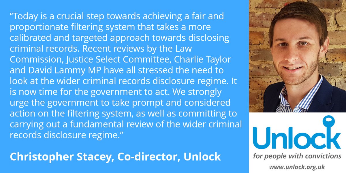 unlockcharity's tweet photo. Today is a landmark day. @UKSupremeCourt rules that the criminal records disclosure regime as it applies to multiple convictions and childhood warnings/reprimands is disproportionate. Read our full response: https://t.co/d3TAZHm1pr #dbsfiltering https://t.co/rnc4yXIRo9