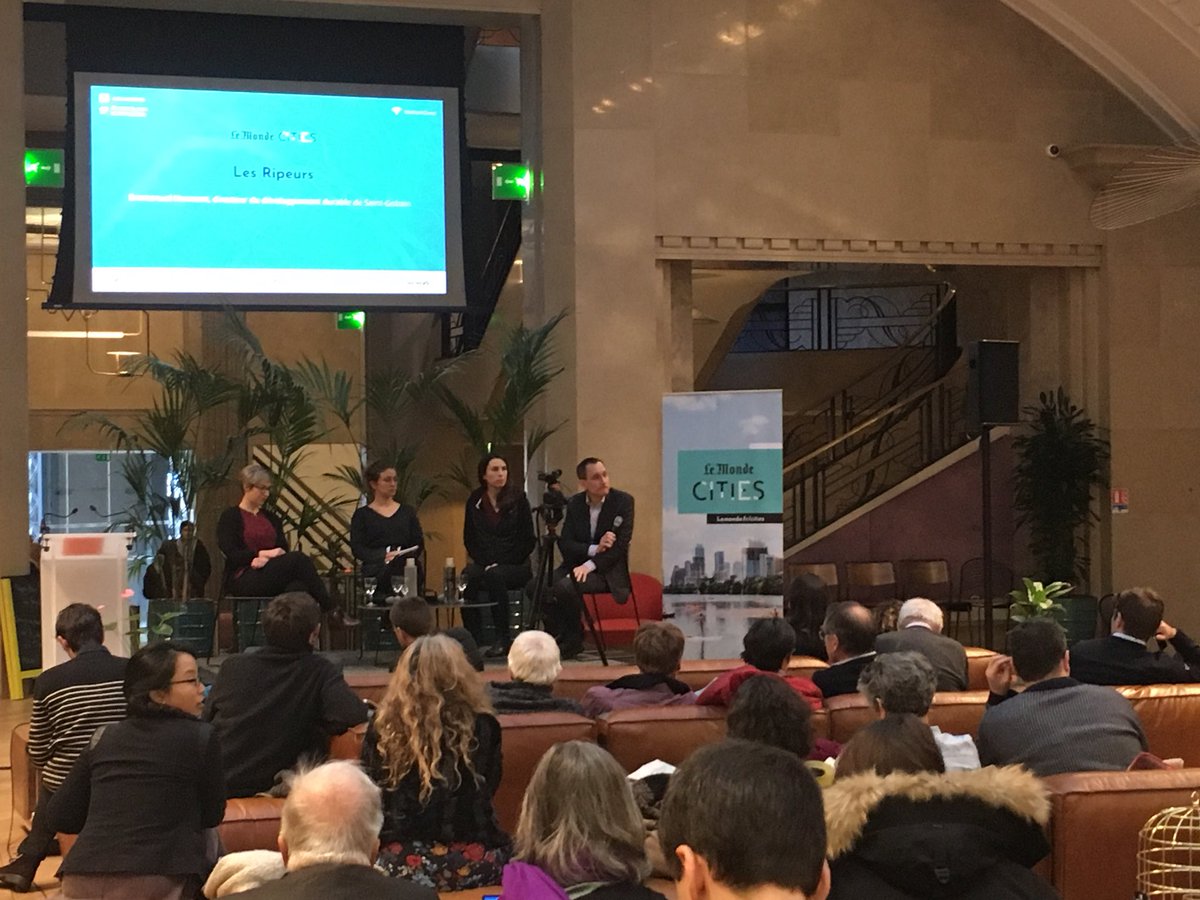 Présentation désormais de trois solutions innovantes et inspirantes ! #BocageUrbain <a href="/AlchimistesCo/">Les Alchimistes</a> <a href="/LesRipeurs/">Les Ripeurs 📲 🚚 ♻️</a> #changemakers <a href="/lemonde_cities/">Le Monde Cities</a>