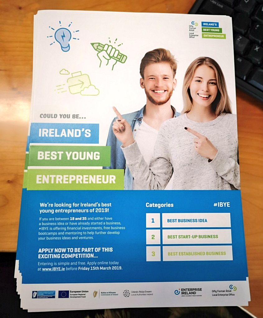 Hot off the press! #IBYE brochures. Remember if your aged 18-35, from Cavan and have a brilliant business idea or already running your own business, than APPLY for this year's competition ibye.ie #Cavan