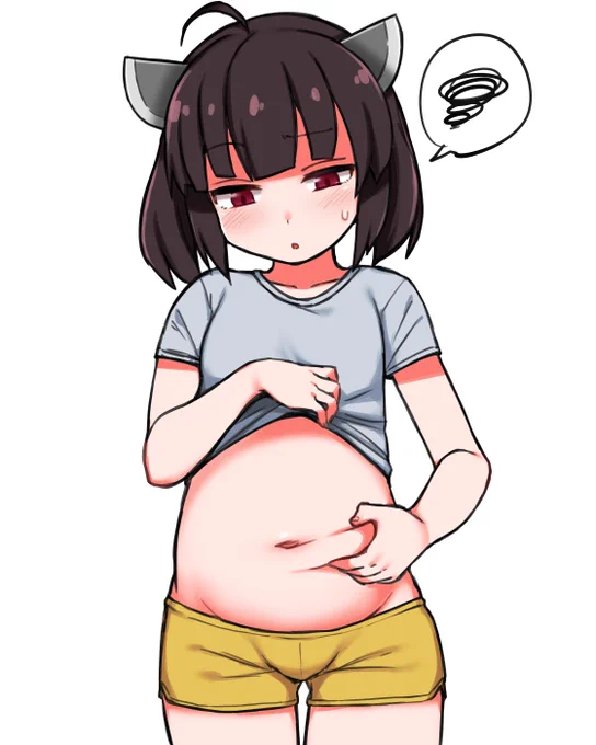 ちょっと太ったことにショックを受けるきりたん 
