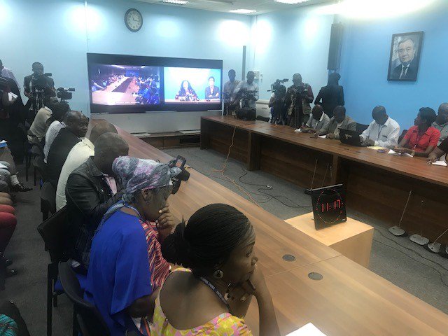 MONUSCO's tweet photo. #OneUNConfPress: La @SRSG_MONUSCO continue de faire le point sur la situation politique du pays et de ses #missions de bons offices https://t.co/9p5TsyZ2Hh
