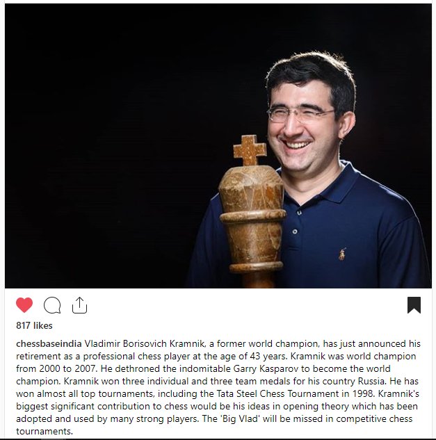 SidChess18's tweet image. Live long legendary Kramnik, you will in our hearts.
#chessbase #chessmeme #chesslife #KodeOfCings @chesscom_in @Anna_Chess @agadmator @tschessindia