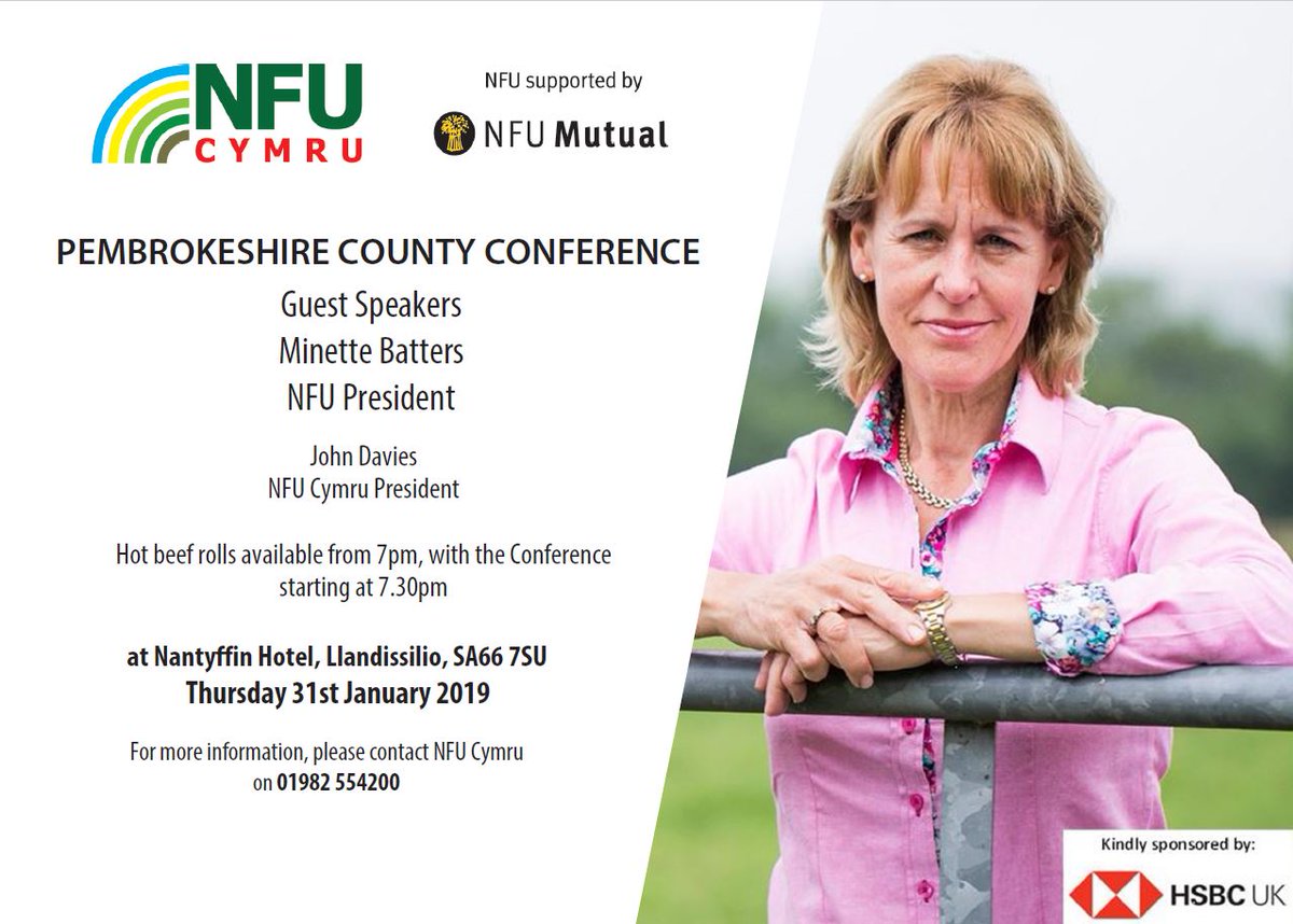 NFU Cymru π (@nfucymru) on Twitter photo Tomorrow: <a href="/NFUtweets/">National Farmers' Union</a> President, <a href="/Minette_Batters/">minette batters</a> and NFU Cymru President, <a href="/Johnpentre/">John Davies</a> will be guest speakers at the Pembrokeshire NFU Cymru County Conference. A warm welcome to all Tomorrow: <a href="/NFUtweets/">National Farmers' Union</a> President, <a href="/Minette_Batters/">minette batters</a> and NFU Cymru President, <a href="/Johnpentre/">John Davies</a> will be guest speakers at the Pembrokeshire NFU Cymru County Conference. A warm welcome to all