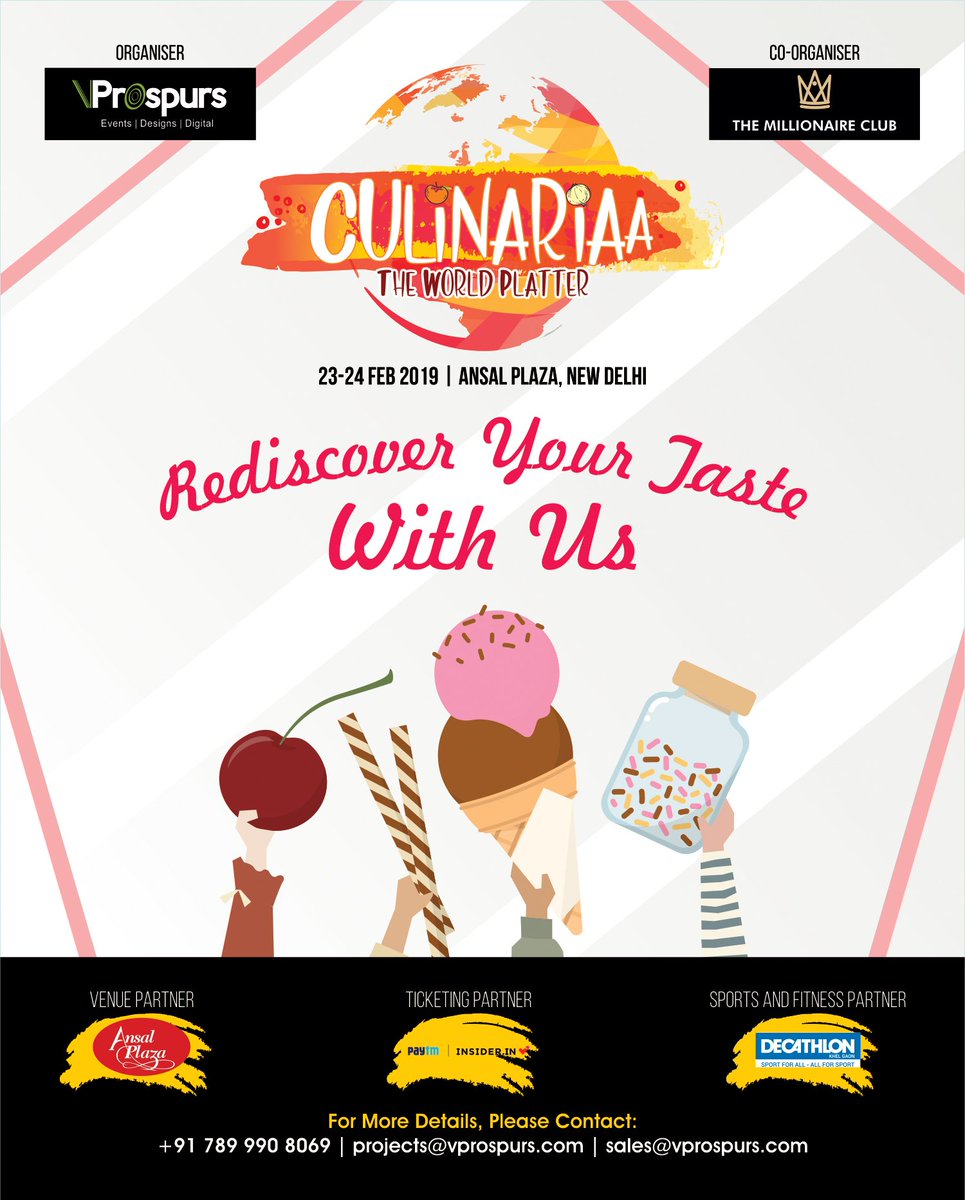 pro_spurs's tweet photo. We are here to serve New Delhi with an International Food Extravaganza named “Culinariaa - The World Platter”
#Event #Party #music #food #omedian #Foodparty #workshop
Click Here And Get Discount
Buy Ticket Here:
https://t.co/hl3nq8ZmgU https://t.co/7YgH2ALOrw