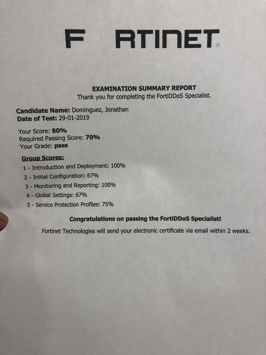 jonhdevnet's tweet image. Jan 29, 2019 
FortiDDoS Specialist