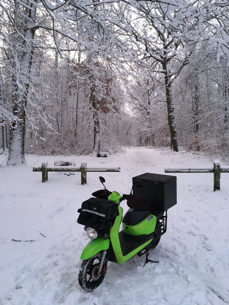 PinkMobility's tweet photo. Livraison tout terrain et par tous les temps en #ScooterElectrique PinkUp. https://t.co/wJCyxRN3Cq