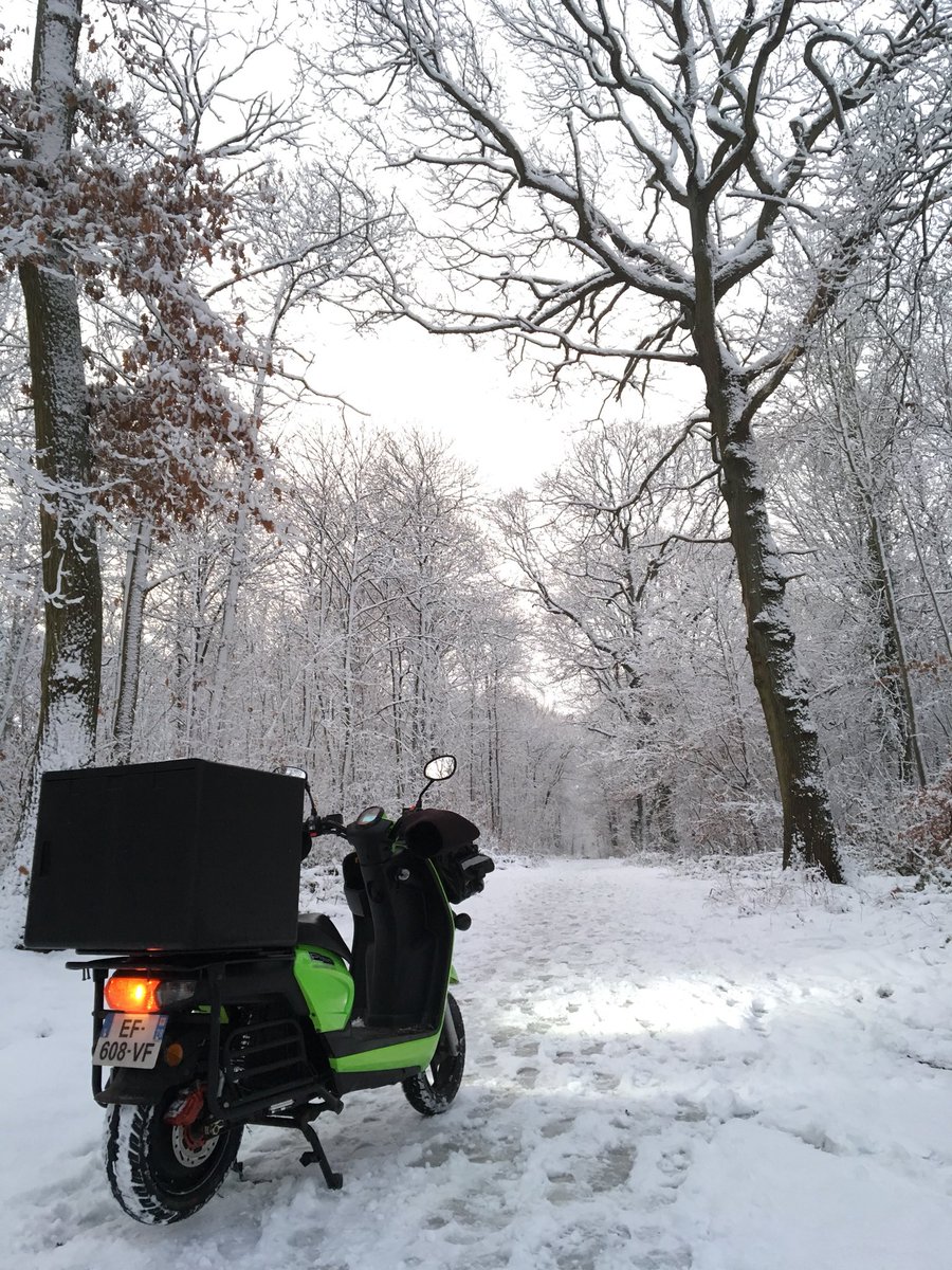 PinkMobility's tweet photo. Livraison tout terrain et par tous les temps en #ScooterElectrique PinkUp. https://t.co/wJCyxRN3Cq