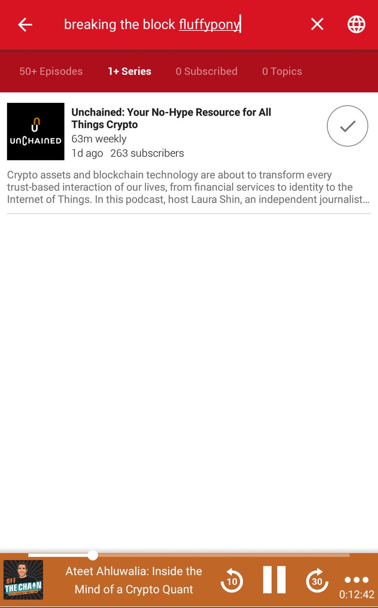 deeeedle's tweet photo. @TheBlock__ @mdudas @lawmaster @fintechfrank can yall add #breakingtheblock to @PlayerFM? Now, @laurashin's got yall cornered...Unchained is the only pod that comes up when I search hahha
And shout out @APompliano - this episode w @coventurevc's @AteetAhluwalia is straight knowledge โก https://t.co/iqf3JlWgMT