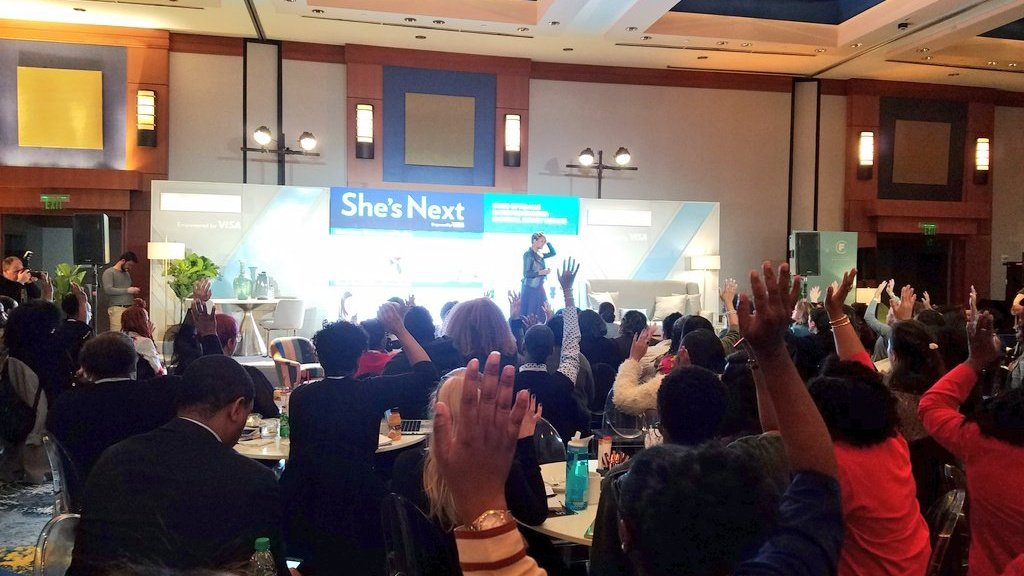 Kim_deFlores's tweet photo. So proud to be in the presence of 150+ women #smallbusiness owners at our #ShesNextbyVisa event! 
Who's here in Atlanta with us? 🙋‍♀️ https://t.co/UeqZM520VQ
