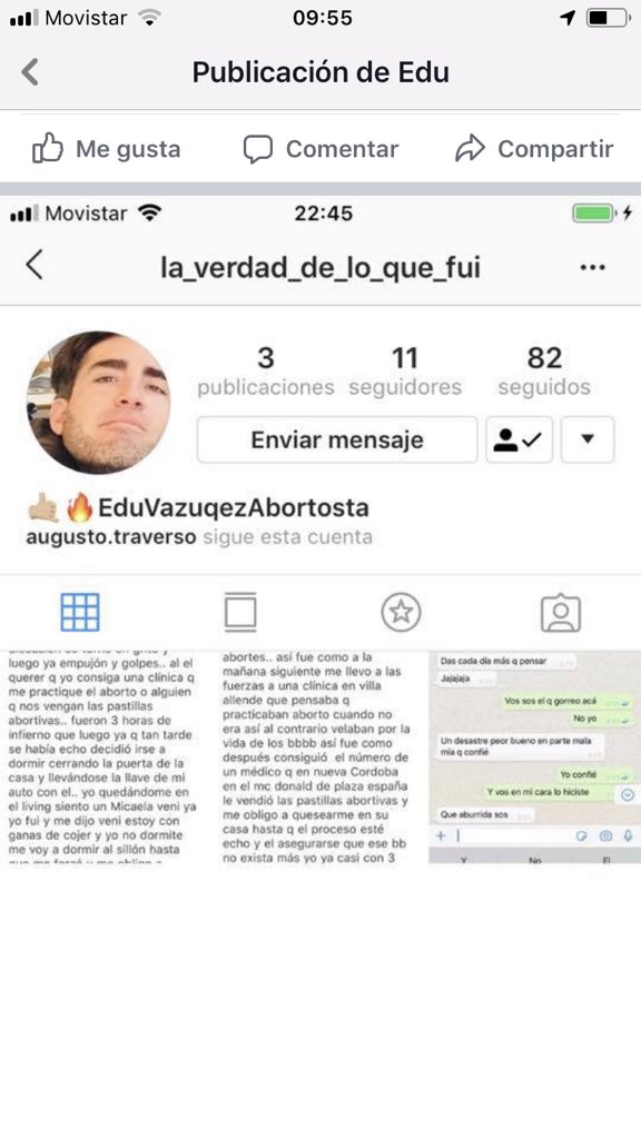 djeduvazquez's tweet photo. MAS de 200 escraches en fbk Instagram falsos, viles humillaciones, sumado a su familia ausentes negadora. MICAELA BUSSO hace más de 10 meses me extorsiona diciendo si no vuelvo con ella seguirá escrachandome, deje de hacer lo único que me hace feliz, tocar. Estoy muerto en vida https://t.co/DRWgtJx1EY
