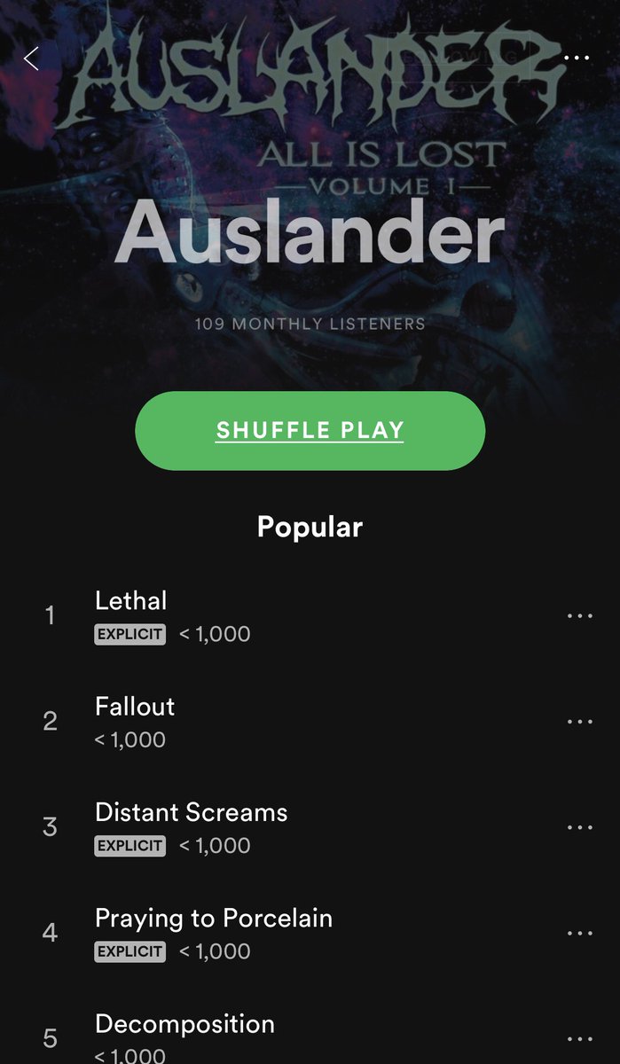 Need new Music?
We are a new Blackened/Metalcore band out of West Texas.
You can find us on every music  download/Streaming service.
Go check us out on #spotify 🤘🏻🦑
 open.spotify.com/album/2U6nSeUg…
#retweet #newmusic #heavymusic #metalheads #headbanger #texasband #selfproduced