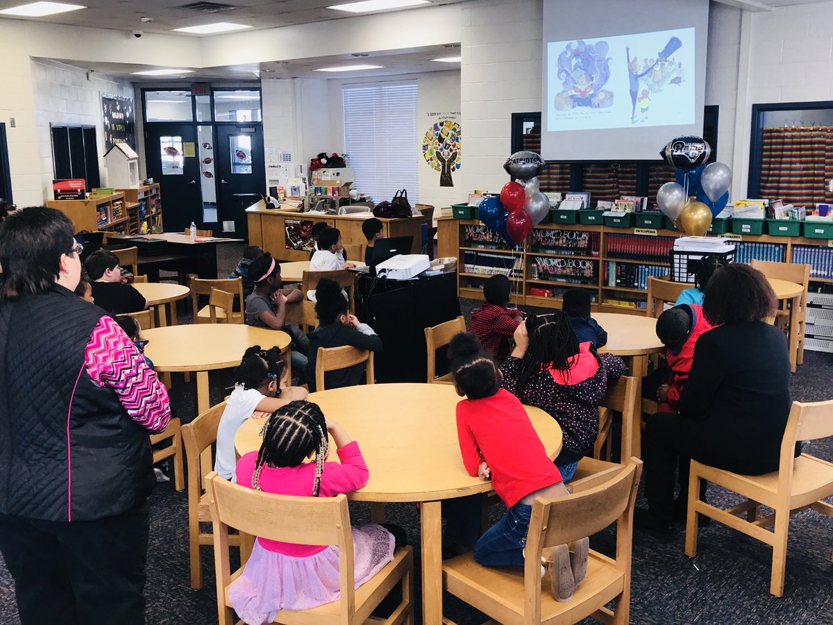 GriffinSpalding's tweet photo. Happening now: @AnneStreetES second graders @ReadWithMalcolm “The Magician’s Hat” followed by a discussion about their dreams! Thank you @GOSA_GA & Share The Magic Foundation 4 the GA Early Learning Literacy Grant! #READBowl2019 #ReadingMagic💫 #NoDaysOffLiteracy #TogetherWeRead https://t.co/U9MhFbENKL