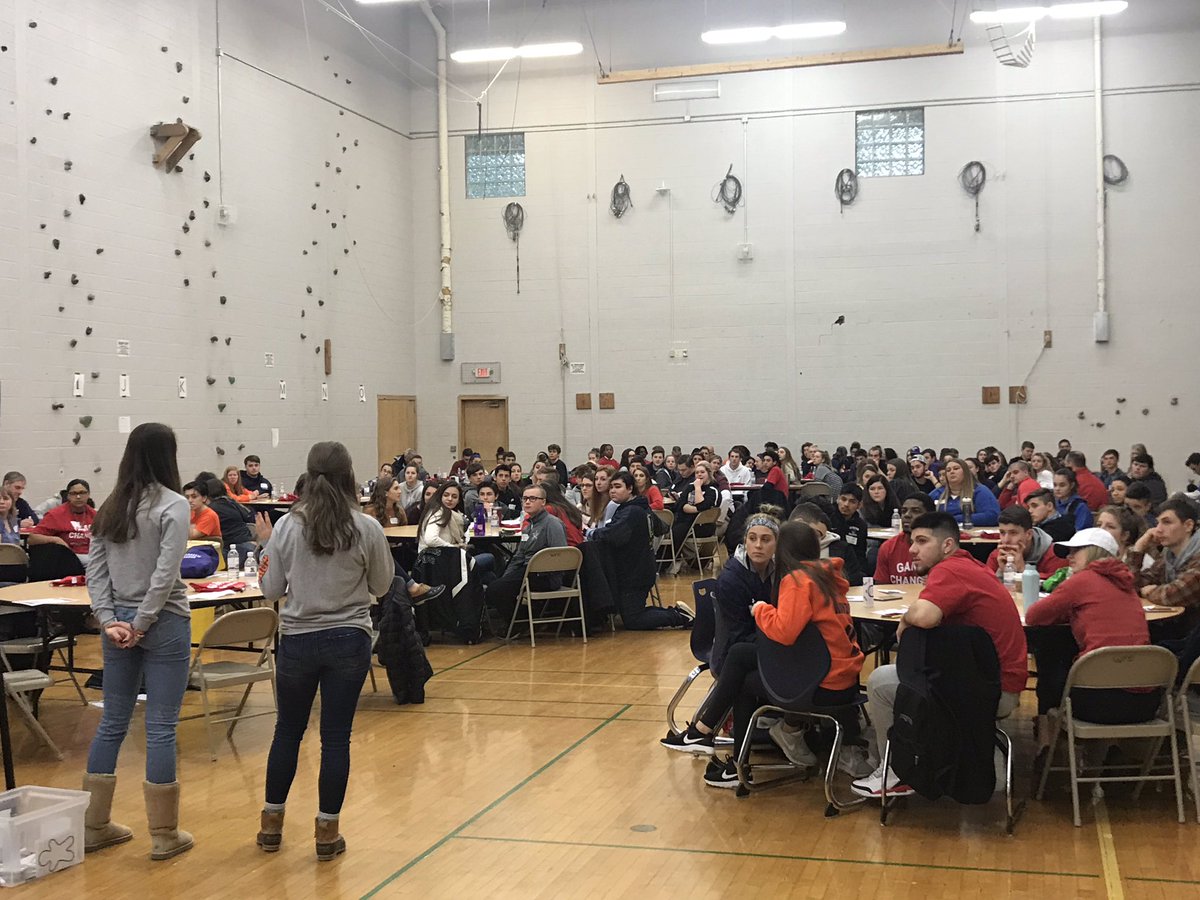 ESMSpartans's tweet photo. Jennah and Syd highlighting the strength’s of ESM’s “Fans in the Stands” initiative in support of UNIFIED Sports. @UnifiedSportsNY @NYSPHSAA https://t.co/yIYxP8Nv6Z