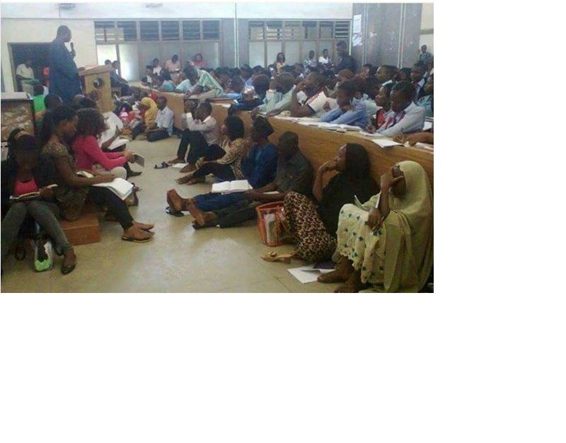 BRWorg's tweet photo. .@FinMinNigeria How unpleasant can this get - receiving lectures under this very coarse condition when Over 1000 students being packed in lecture halls meant for less than 150 students. @PlanningNG #FundTertiaryInstitutions #PACESeries https://t.co/TUaa5OPwtp